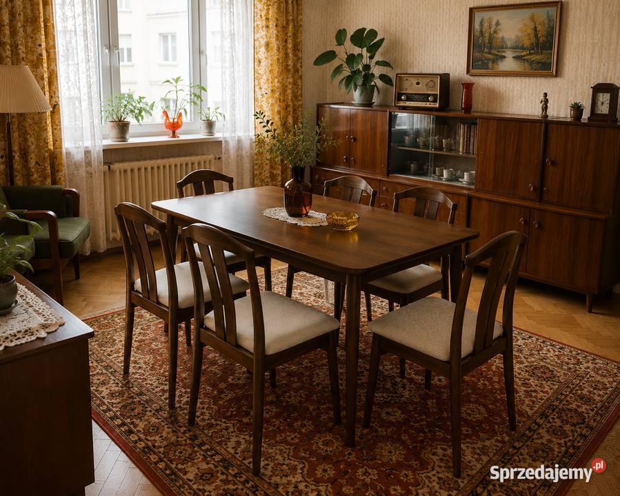 Krzesła PRL Gościcińska Fabryka Mebli komplet 5 Czarnków