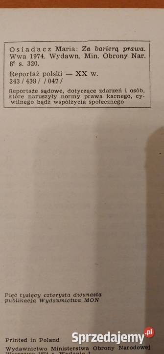 barierą prawa Maria Osiadacz Kultura i Rozrywka