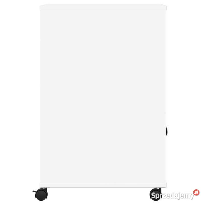 Szafka pod drukarkę z kółkami biała 60x48x74