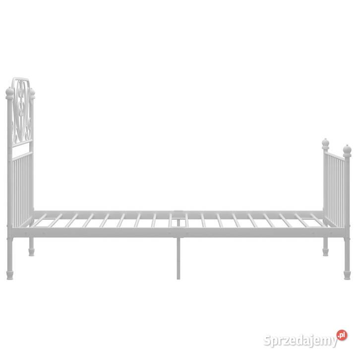 Łóżko Metalowe Białe Rama Łóżka Ze Stelażem 124cm Warszawa