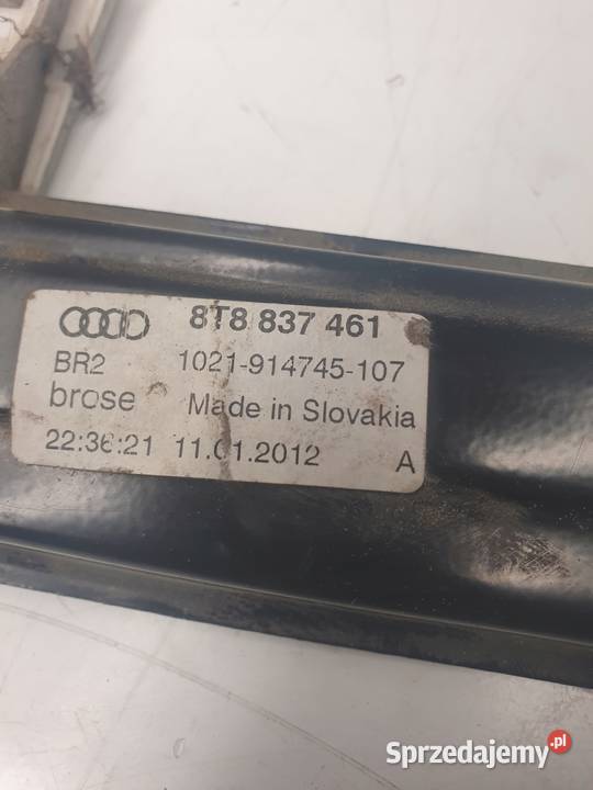 MECHANIZM SZYBY LEWY PRZÓD AUDI A5 8T8837461 Przystajń