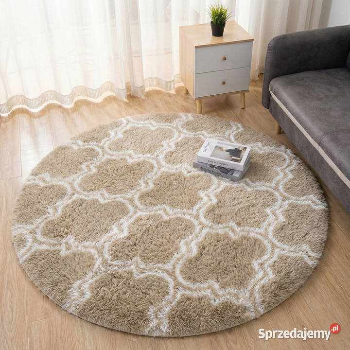 Dywan okrągły do salonu shaggy DECOR
