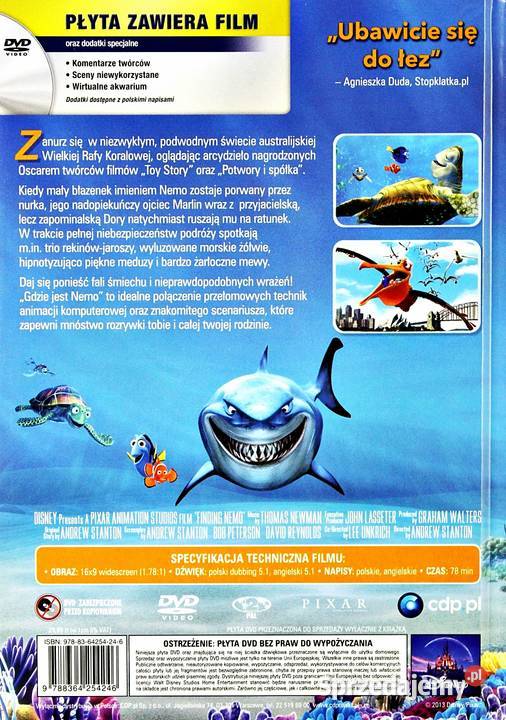 GDZIE JEST NEMO DISNEY PIXAR Filmy