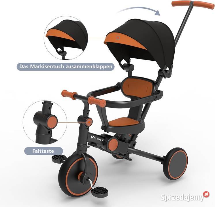Rowerek trójkołowy dzieci Vickey 6w1 małopolskie