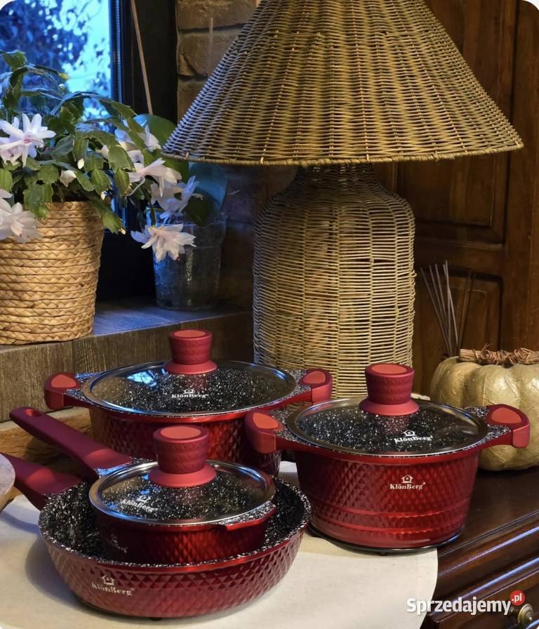 309 Garnki lakierowane czerwone Modern Zabrze