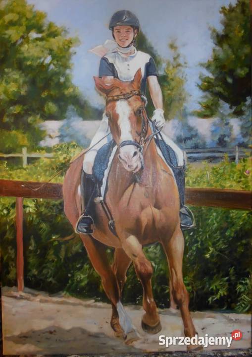 Portret olejny na płótnie 70x50 kujawsko-pomorskie Toruń sprzedam