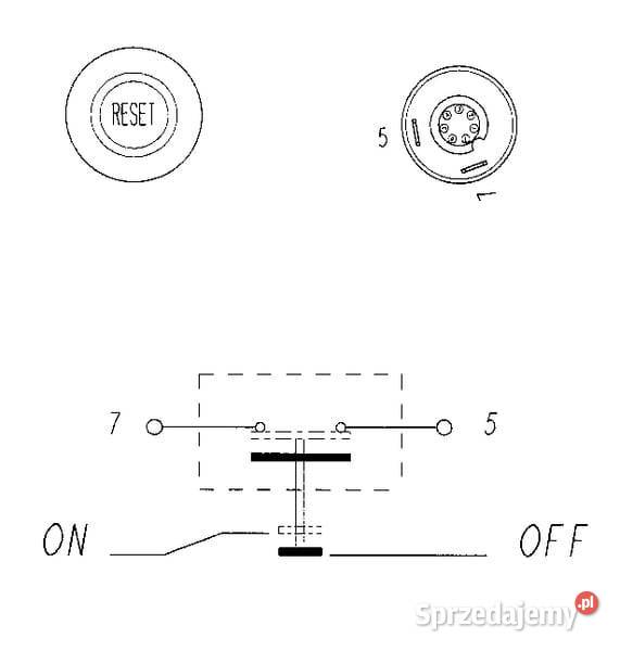 Przełącznik przyciskowy Reset okrągły zielony małopolskie Kamionna