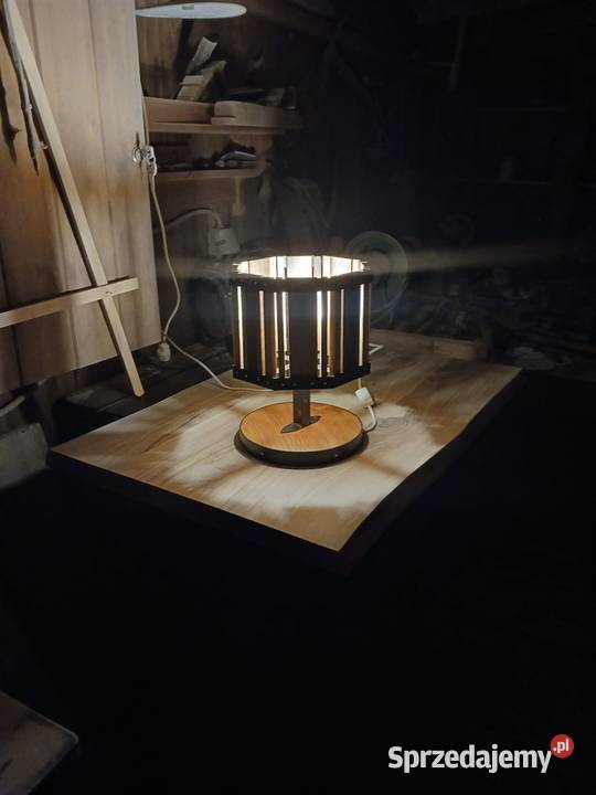 Lampka dębowa styl loft Żory sprzedam