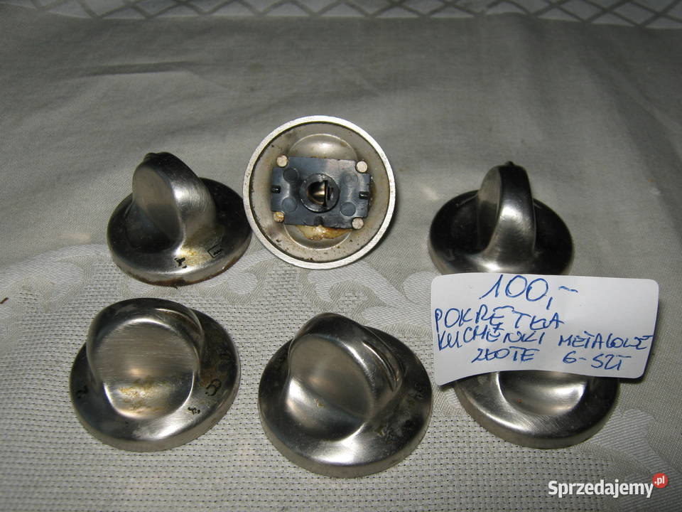 POKRĘTŁA KUCHENKI ZŁOTE METALOWE 6 Nowy Sącz sprzedam