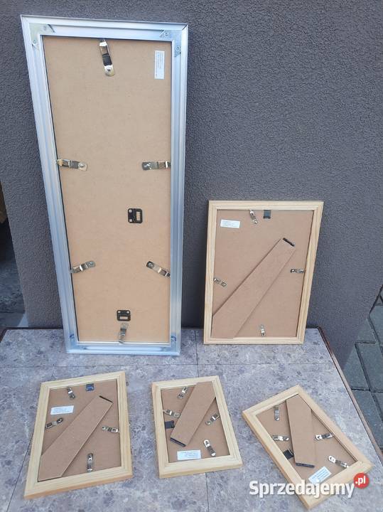 Ramki do zdjęć zestaw 5 drewno aluminium pomorskie Tczew