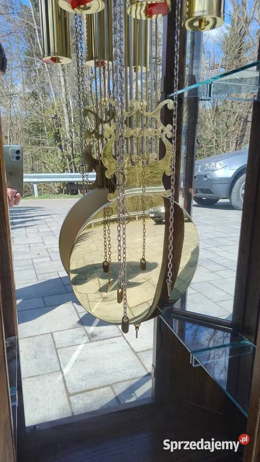 Zegar stojący w skrzyni dębowej witryna Iwonicz-Zdrój