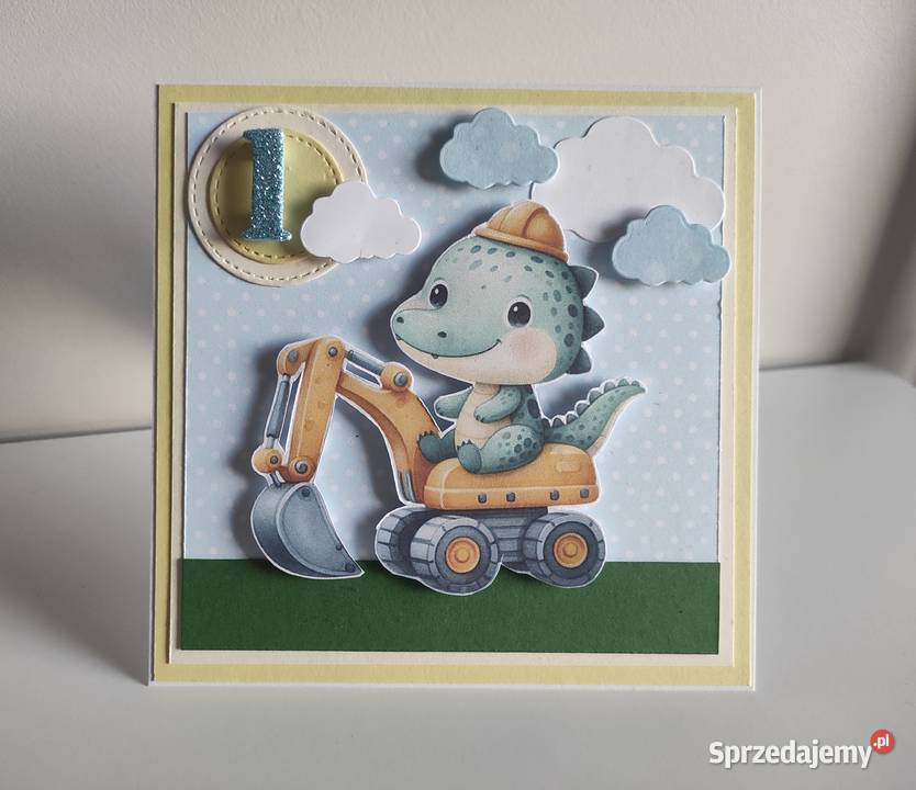 Kartka ręcznie robiona na urodziny roczek Łódź