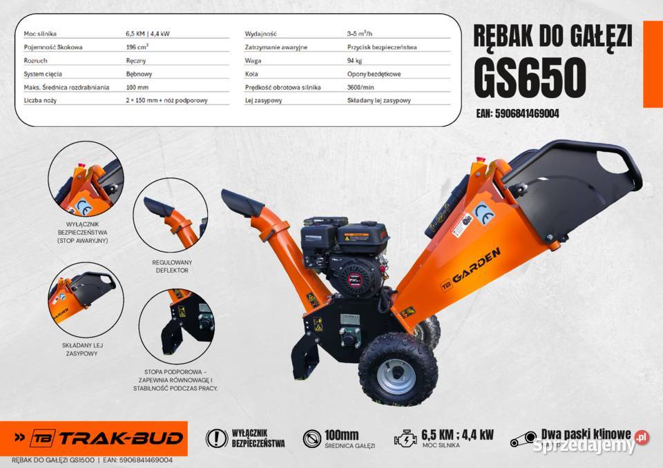 ROZDRABNIACZ DO GAŁĘZI 10 RĘBAK SPALINOWY TB Dunkowa sprzedam