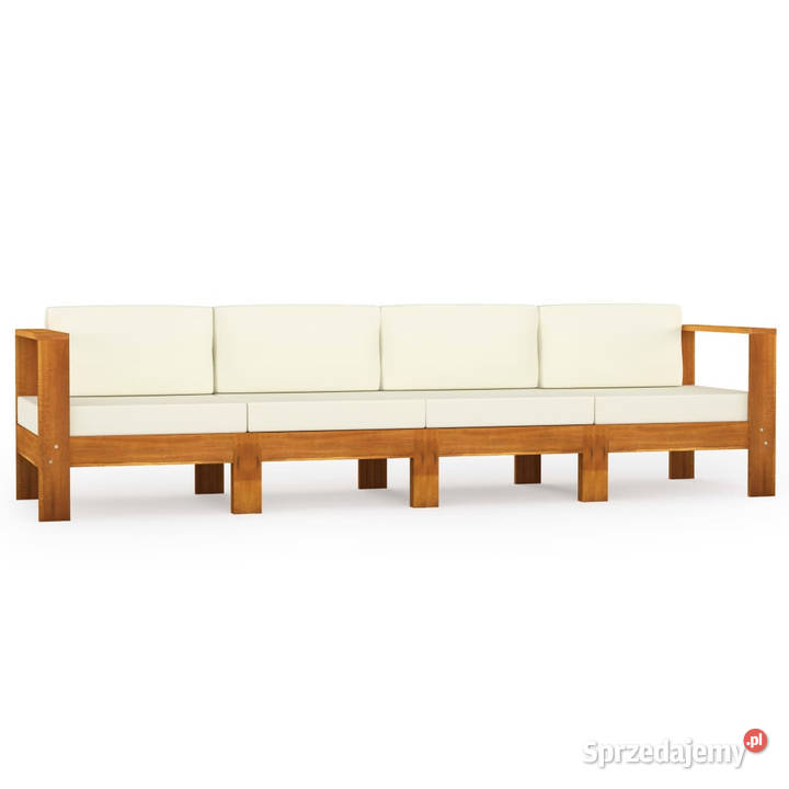 4osobowa sofa ogrodowa z kremowymi poduszkami