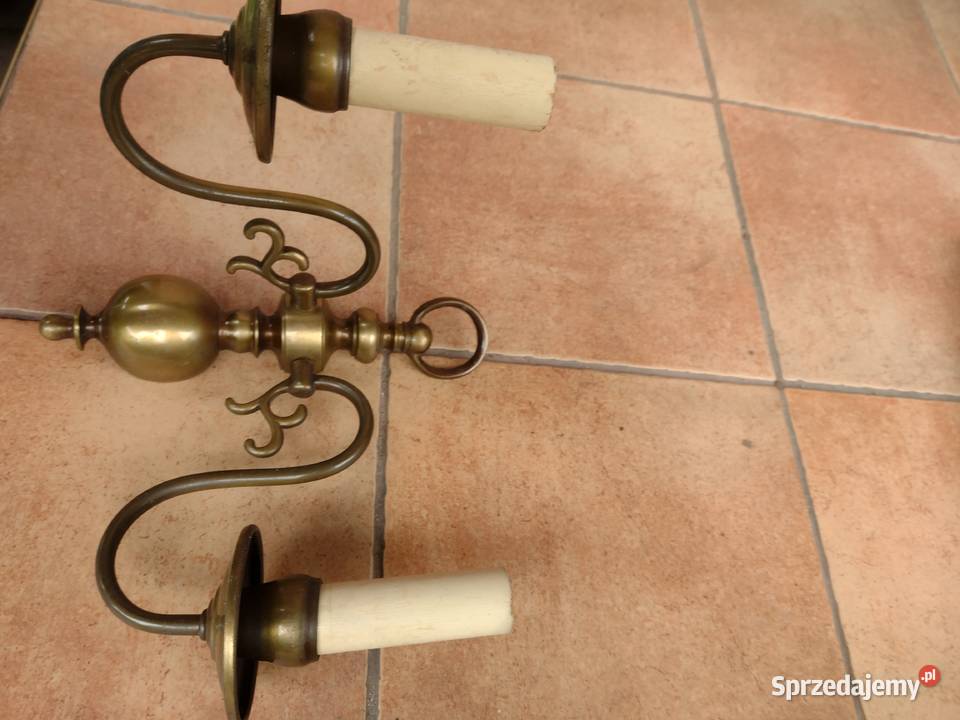 Kinkiet mosiężny podwójny Kraków