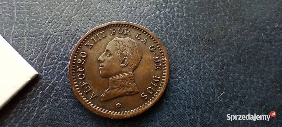 Stare monety 2 centym 1912 Hiszpania podkarpackie