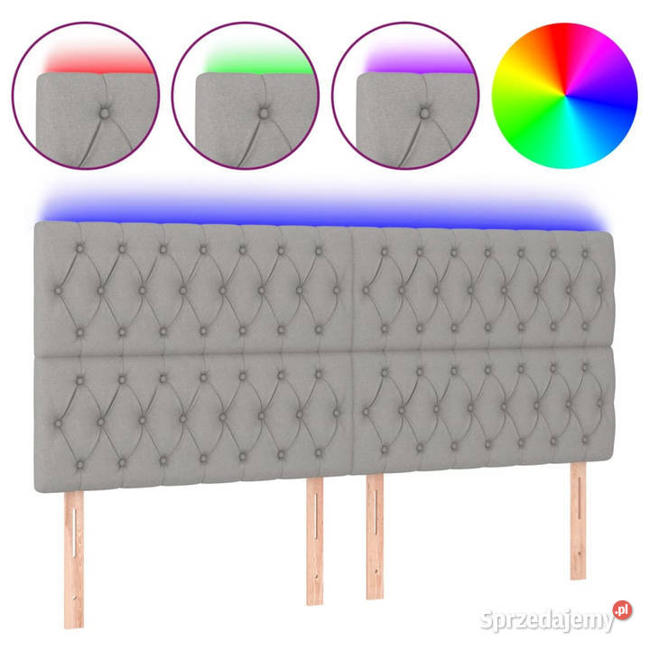 Zagłówek do łóżka z LED jasnoszary 180x7x118128 mazowieckie