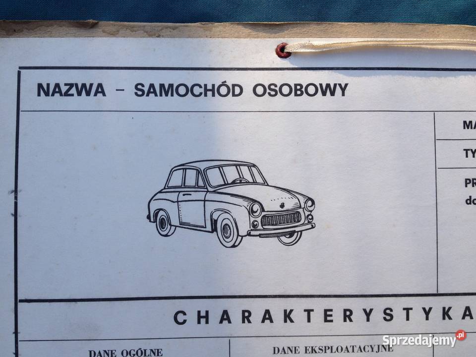 Syrena 105 tablica charakterystyka techniczna Warszawa