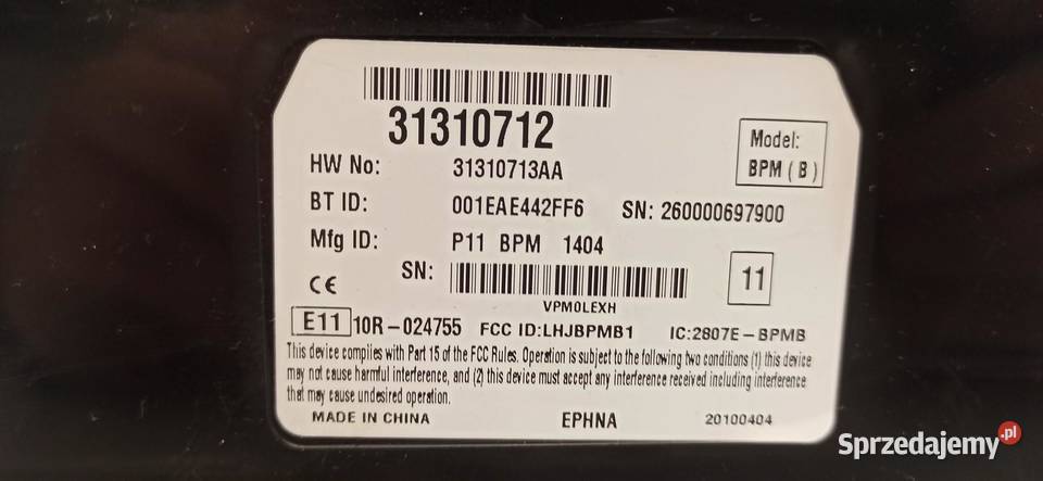 VOLVO XC70 II V70 III MODUL BLUETOOTH 31310712 sprzedam