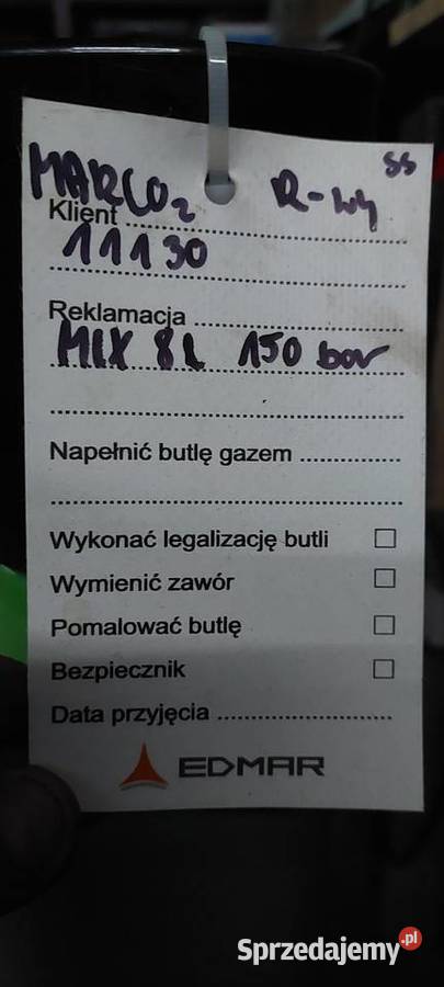 butla gazowa 8l argon mix argon 82 18 co2