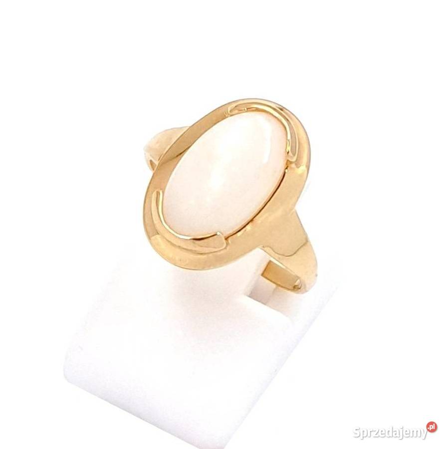 Pierścionek r10 Złoty pr585 classic z Opalem wielkopolskie Poznań