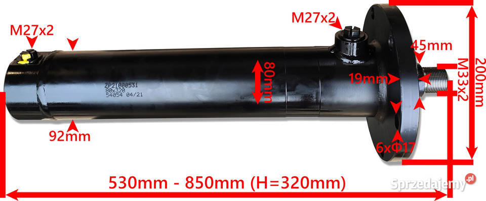 CYLINDER SIŁOWNIK OBROTU Ładowacz Troll Skok 320