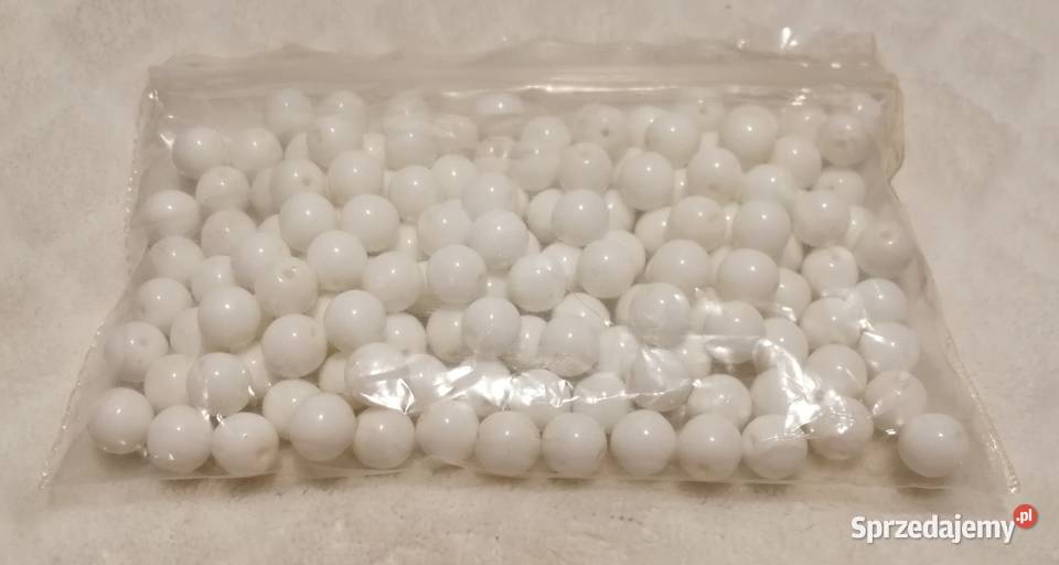 Koraliki 8mm biały 141 7 Kreatywne Biżuteria śląskie