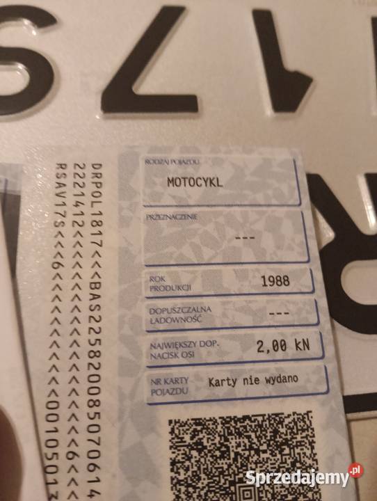 Mz etz 250 białe tablice plus ubezpieczenie Sanok