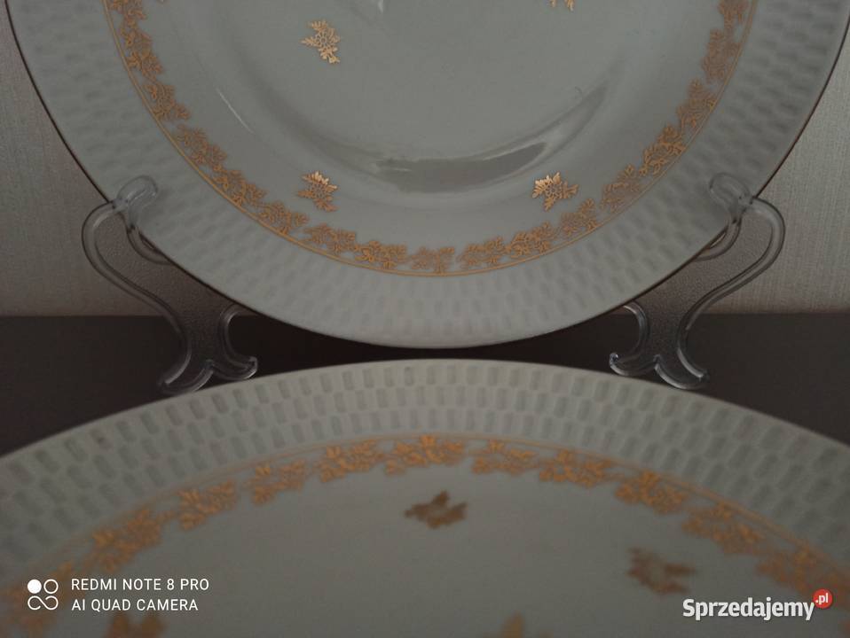 Talerze fason Karol porcelana Chodzież Antyki, Sztuka, Kolekcje Warpechy Stare