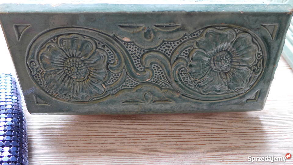 F7 Secesyjny stary ceramiczny dekor kafel Porcelana i szkło Warszawa