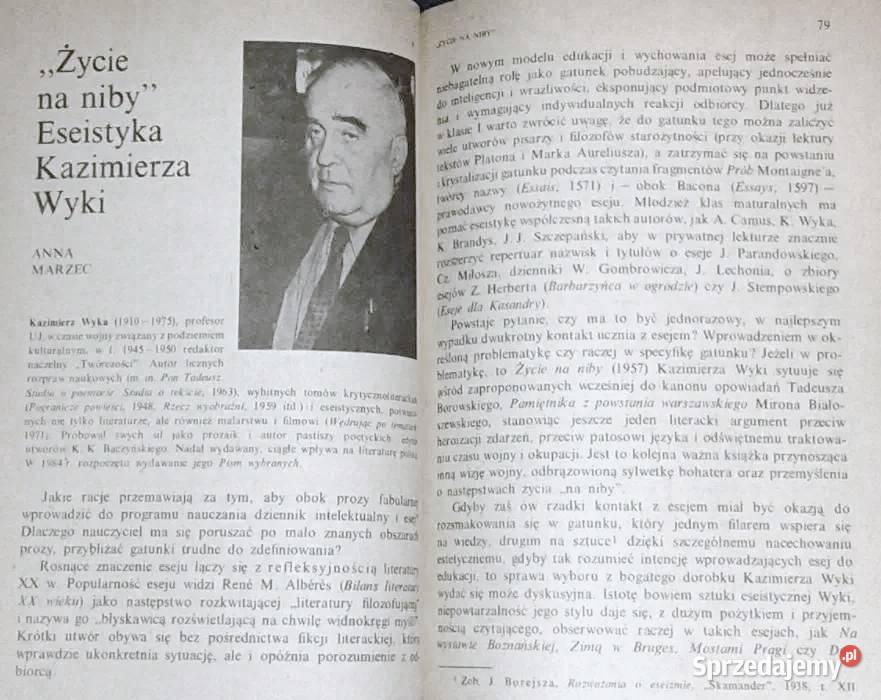 Lektury licealisty Szkice pod red W Pykosz L Rok wydania 1986