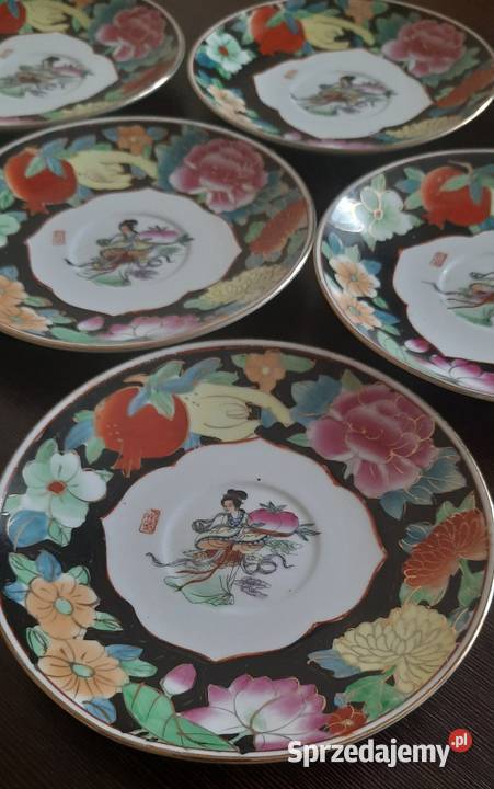 Talerzy deserowy ręcznie malowany porcelana Warszawa
