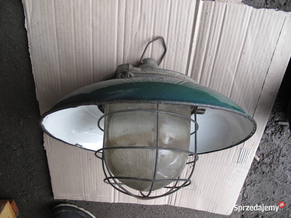 Stara magazynowa wisząca lampa industrialna loft Kraków