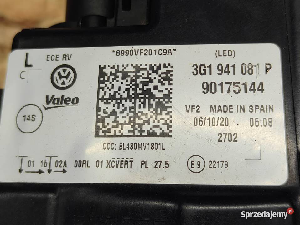 Lampa Lewy Przód Full Led Vw Passat B8 Lift 2019 Pleszew