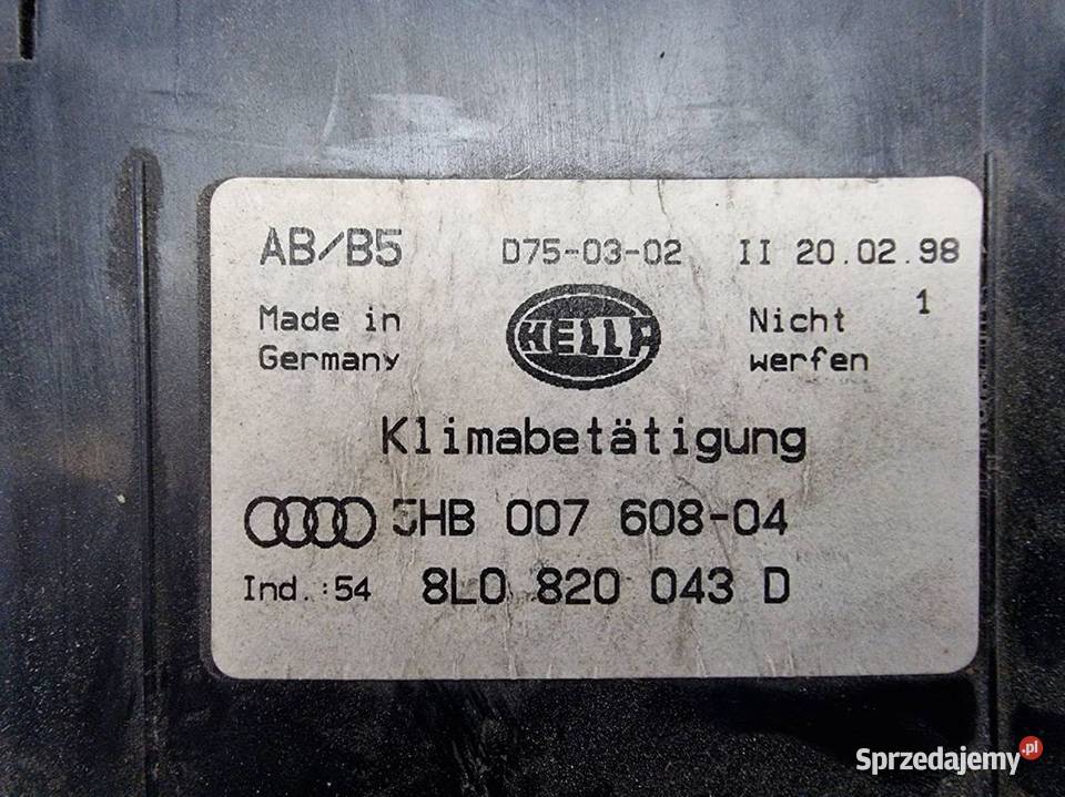 PANEL KLIMATYZACJI VOLKSWAGEN PASSAT B5 osobowe Pozostałe Lipno