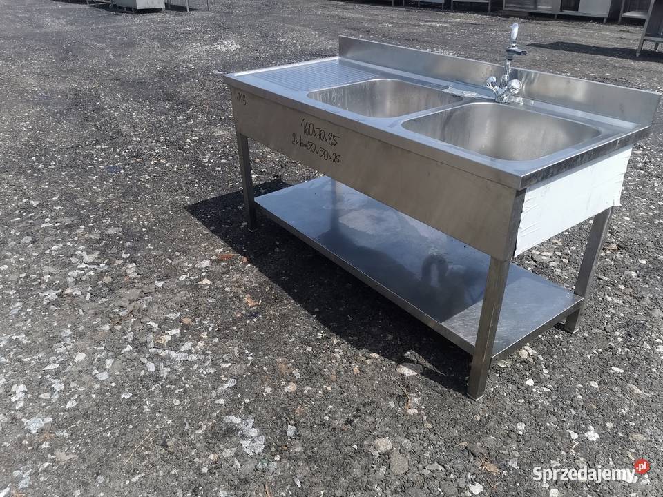 Zlew 2 komorowy 160x70x85 kom 50x50x25 119 Gastronomia Krotoszyn sprzedam