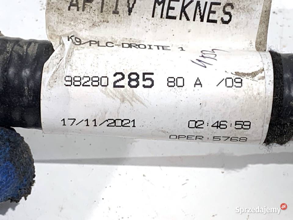 WIĄZKA DRZWI PRZESUWNYCH PRAWA TOYOTA PROACE