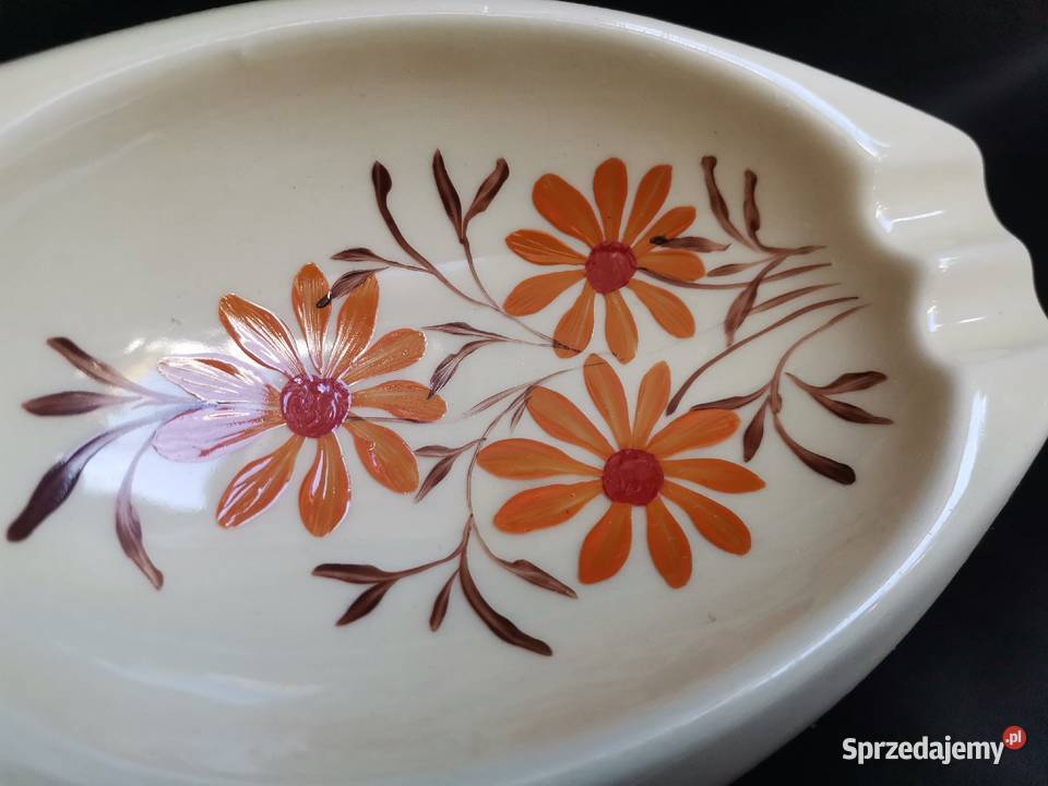 Stara popielniczka w kwiaty porcelit Tułowice Katowice