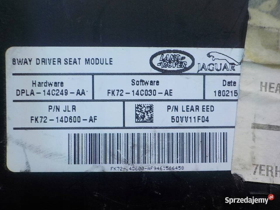 JAGUAR XE 20 D 15r 4D modul sterownika fotela osobowe