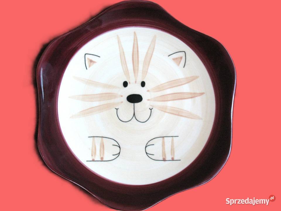 Talerz deserowy z kotem Cha Cult Fine Ceramics Zabawne gadgety Siedlce