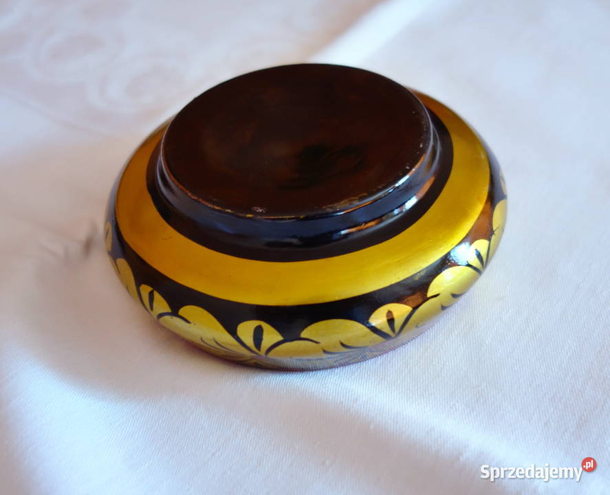 Mała drewniana miseczka malowana rękodzieło
