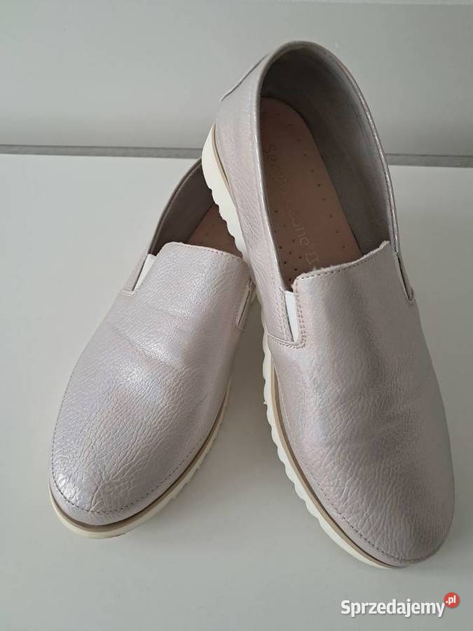 Buty damskie półbuty srebrne Sergio Leone do Kraków sprzedam