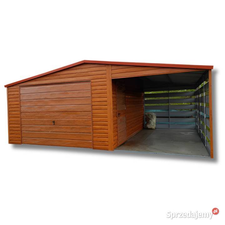 Garaż Blaszany blaszak wiata 7x5 drewnopodobny Gniezno
