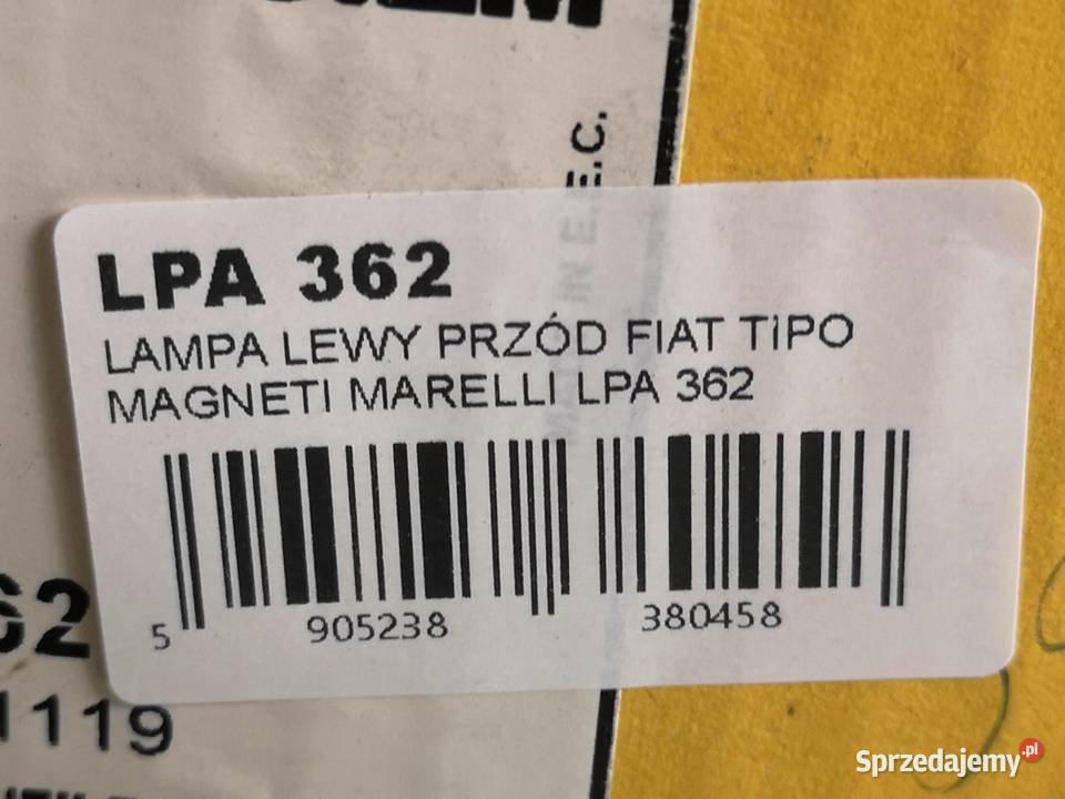 LAMPA LEWY PRZÓD FIAT TIPO 1988 NOWA MAGNETI