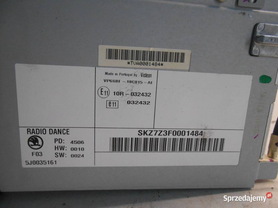 RADIO CD SKODA ROOMSTER 5J0035161 VP6SBF18C815AE