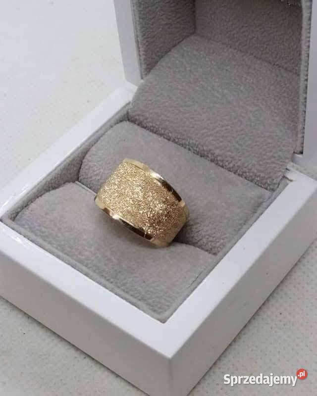 OKAZAŁY ZŁOTY PIERŚCIONEKDIAMENTOWANY Zegarki i Biżuteria