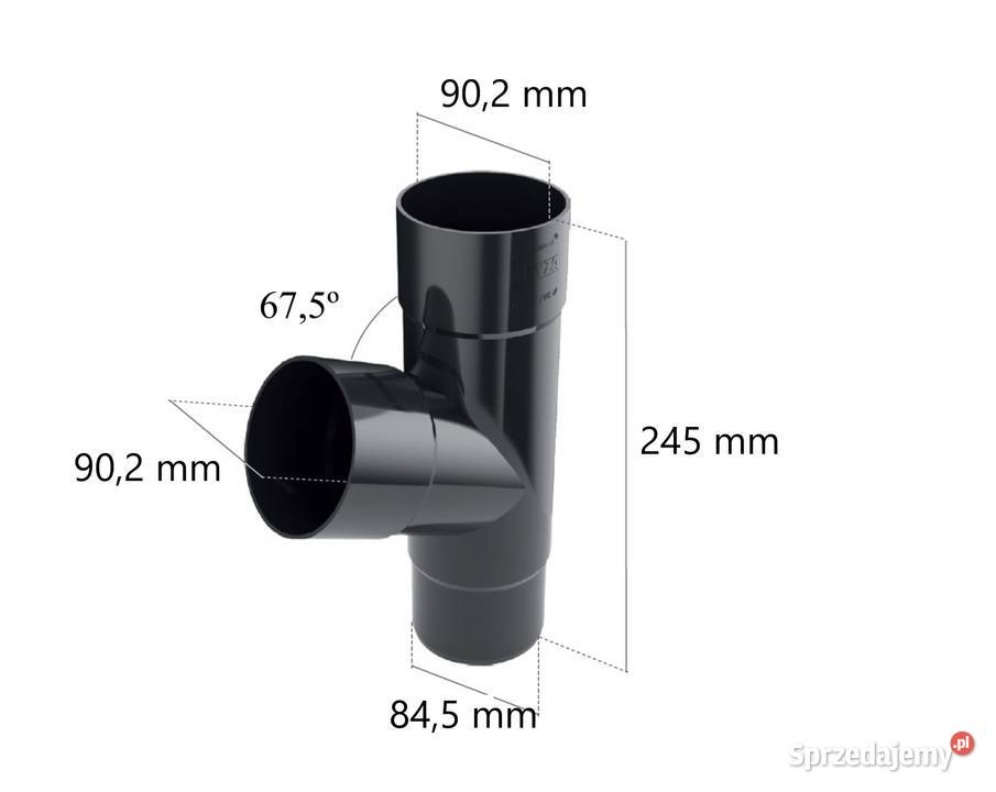 Bryza PVC Trójnik 909090 mm zielony Białystok