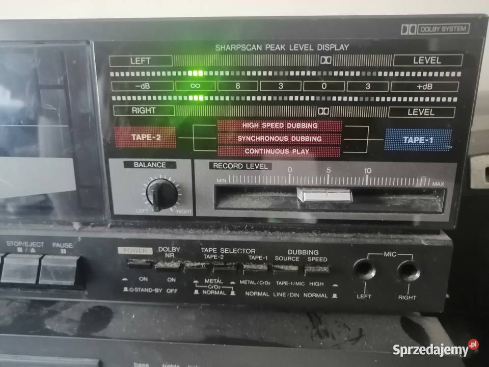 magnetofon dwukasetowy deck stereo SHARP typ Legnica