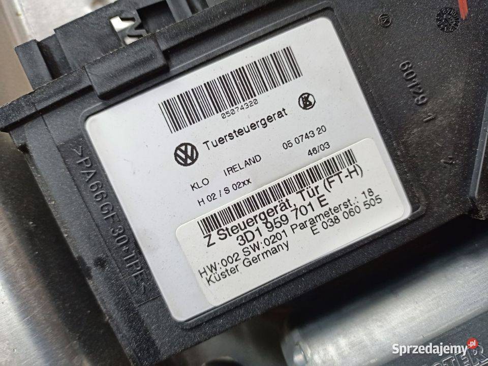 MECHANIZM PODNOŚNIK SZYB LEWY PRZÓD 3D1959701E Skarżysko-Kamienna