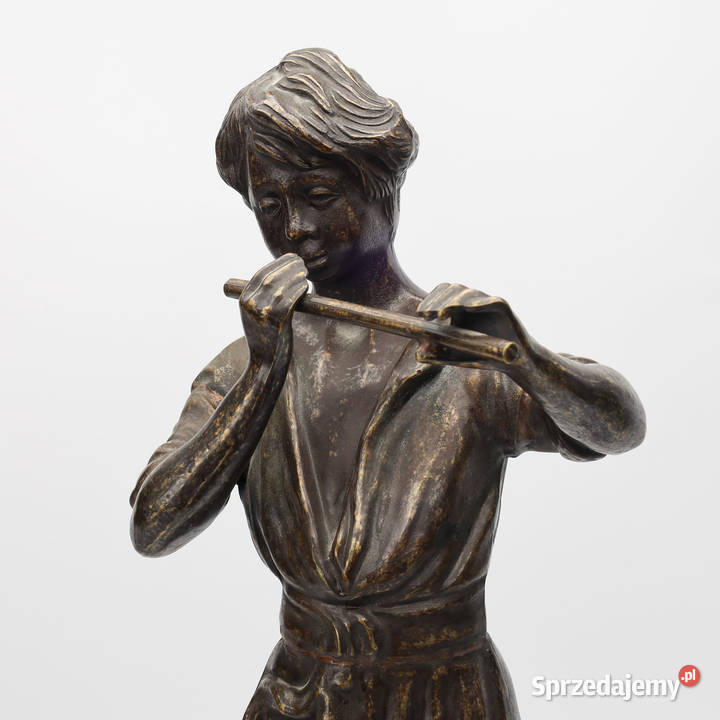 Artexpert Figura z brązu grajek chłopiec grający Szczecin